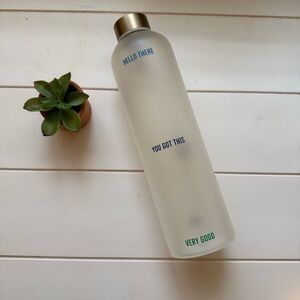 Motivational Frosted Glass Water Bottle